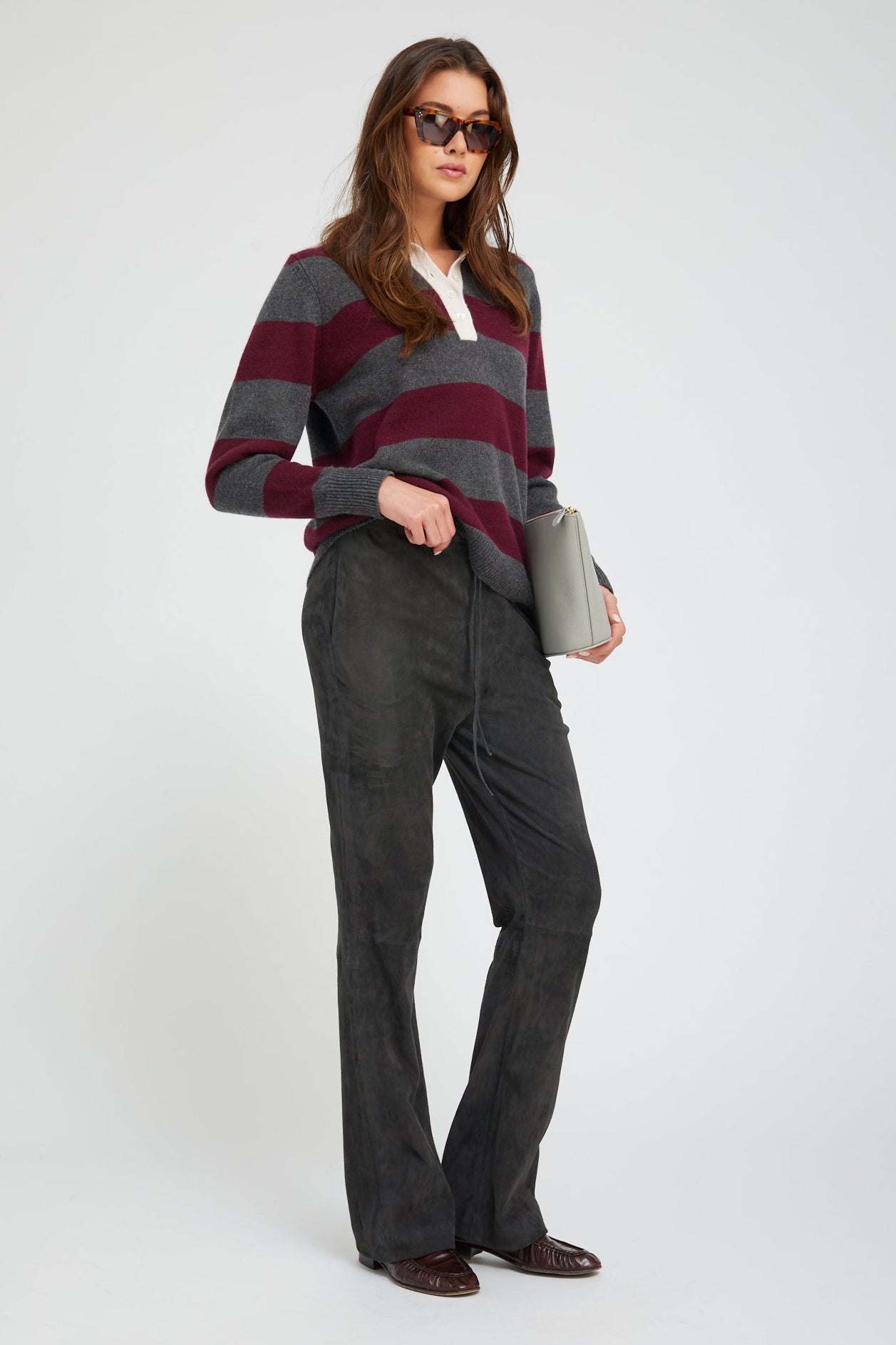 Suede Straight Leg Pants
