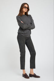Charcoal Fine Cashmere Boyfriend Sweater