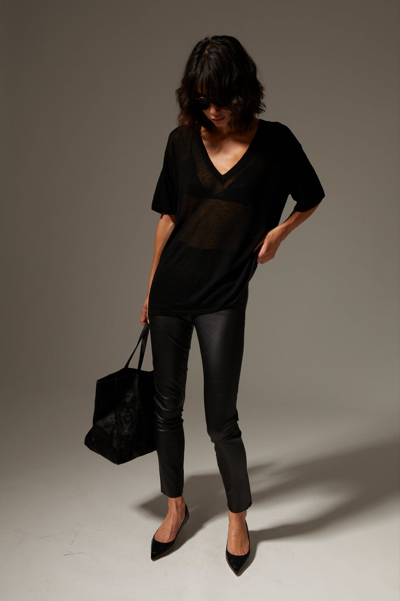 Black Leather Ankle