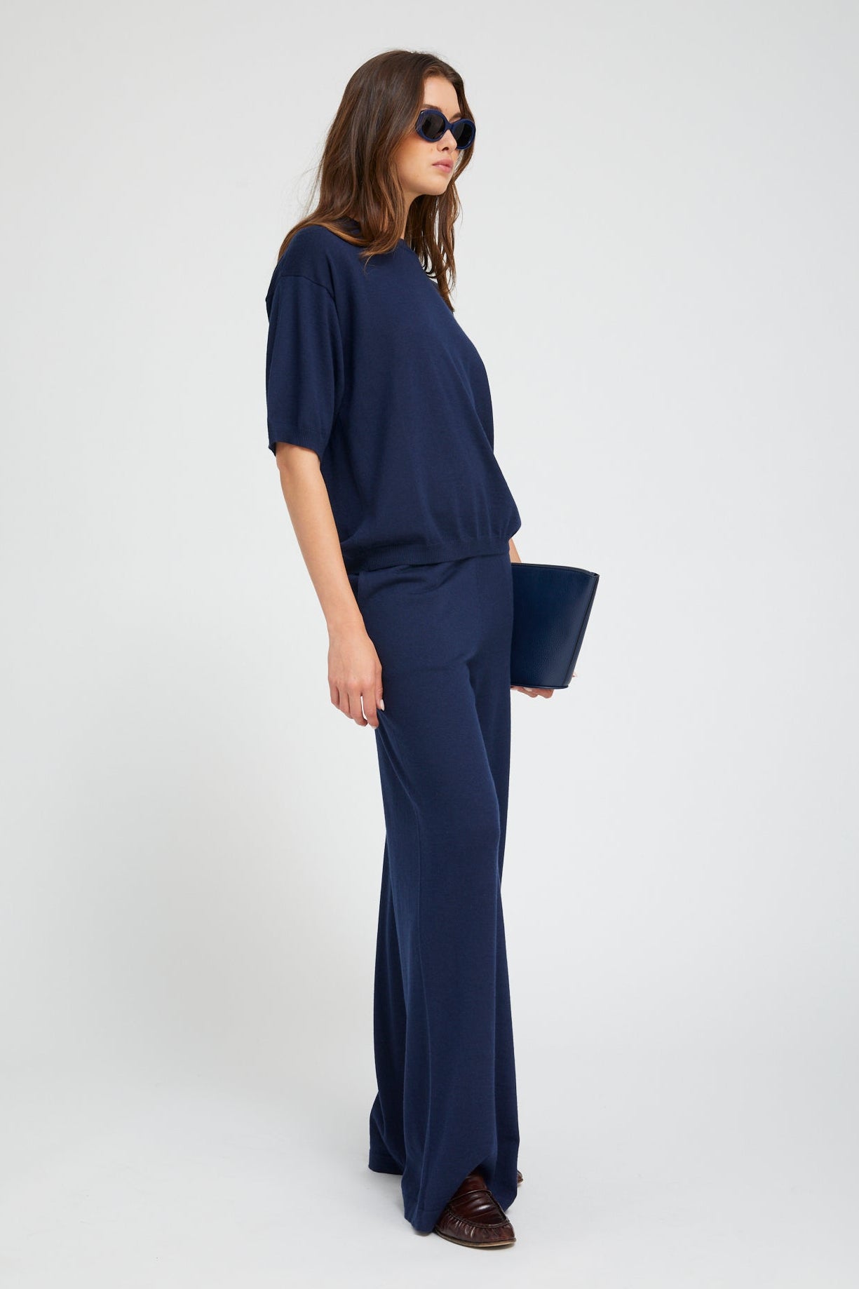 Navy Cashmere Boxy Tee