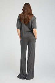 Charcoal Cashmere Wide Leg Pants