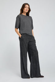 Suede Wide Leg Trousers