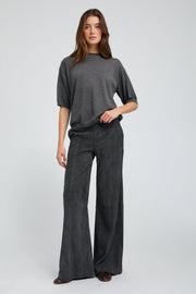 Suede Wide Leg Trousers