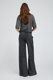 Suede Wide Leg Trousers