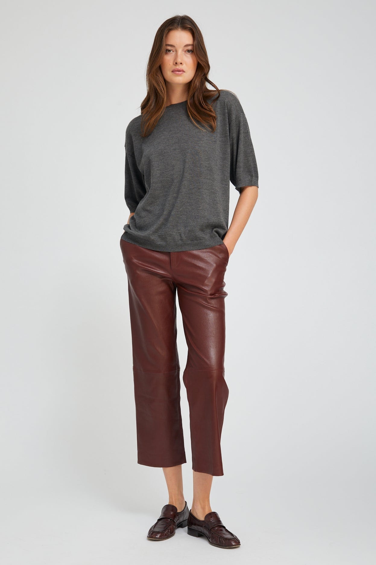 Leather Cropped Trousers