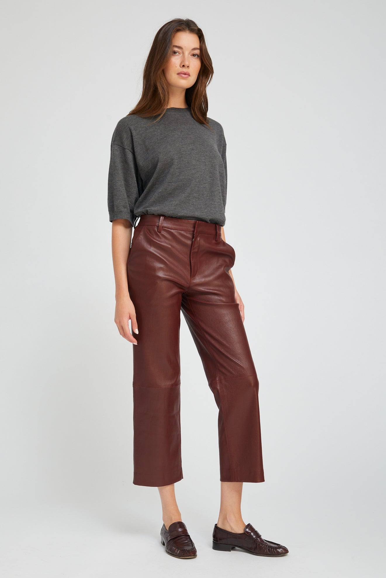 Leather Cropped Trousers
