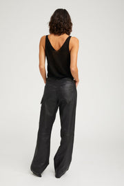 Black Leather Carpenter Pants