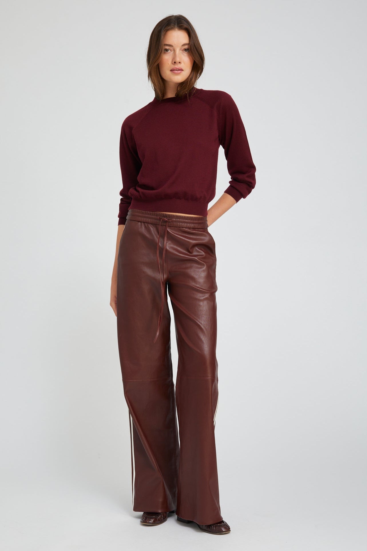 Pinot Leather Baggy Athletic Pants