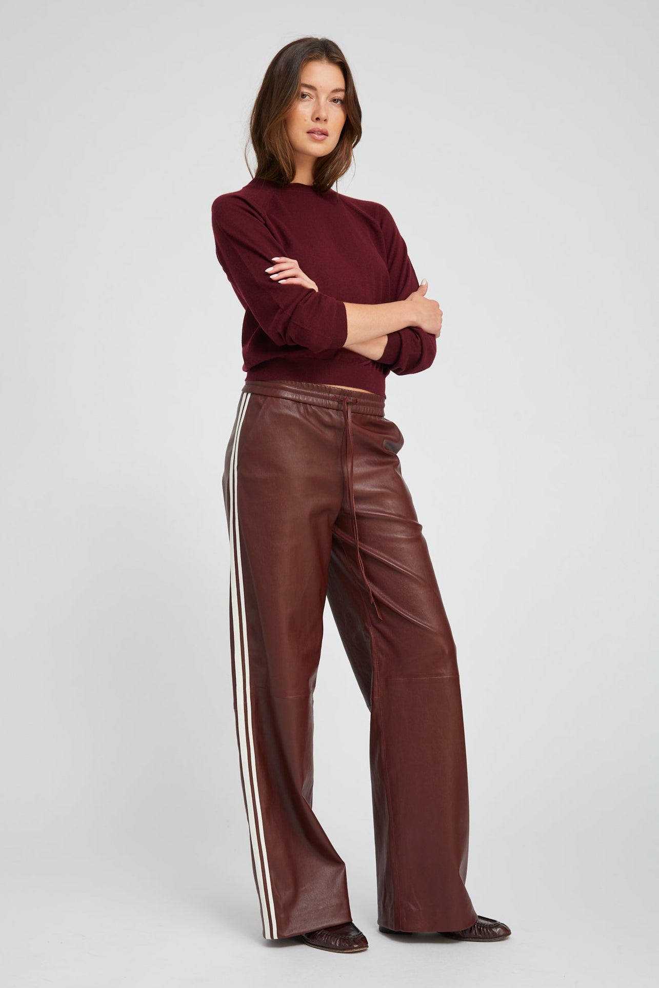 Pinot Leather Baggy Athletic Pants