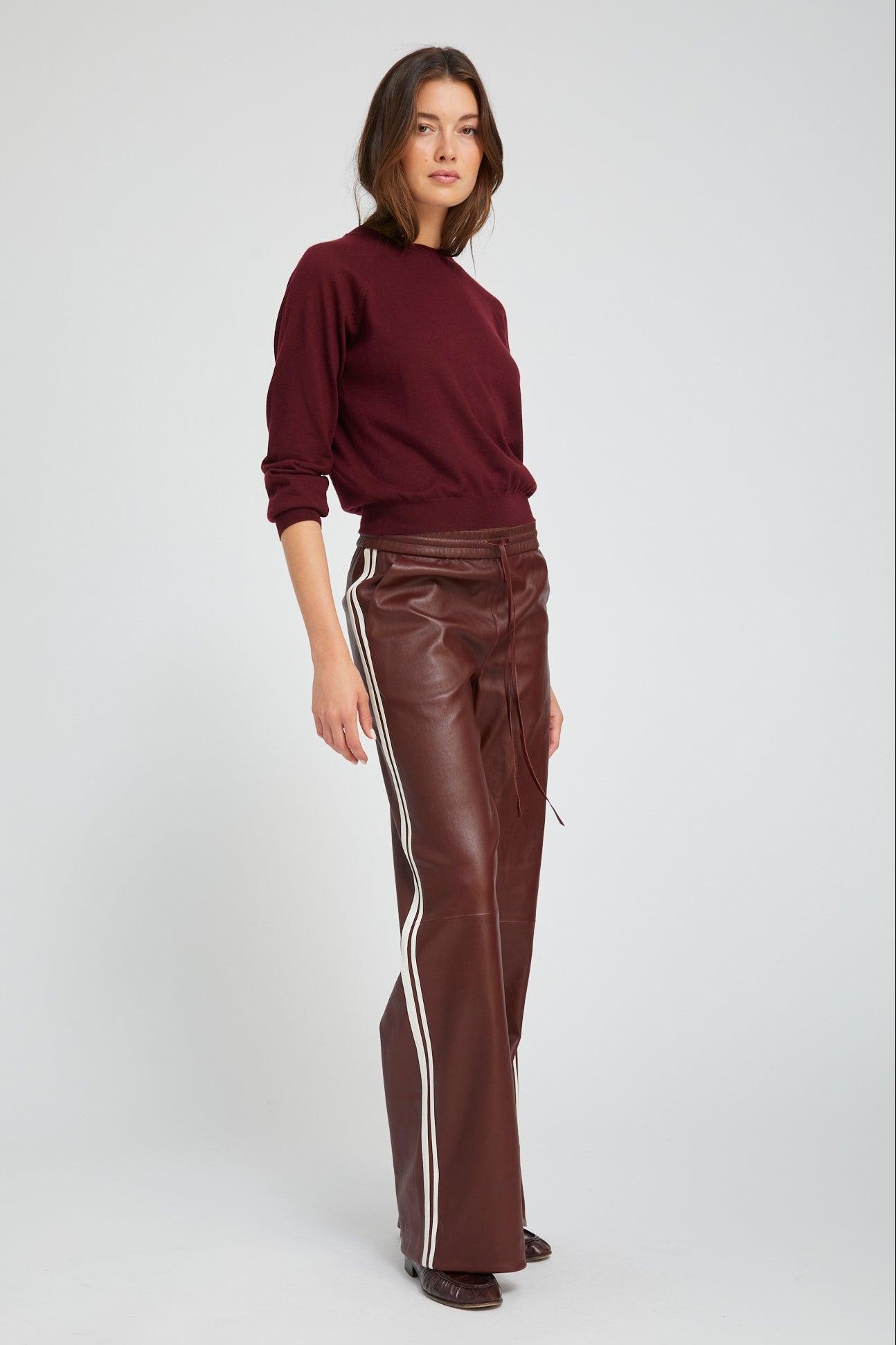 Wine Cashmere Raglan Sweater