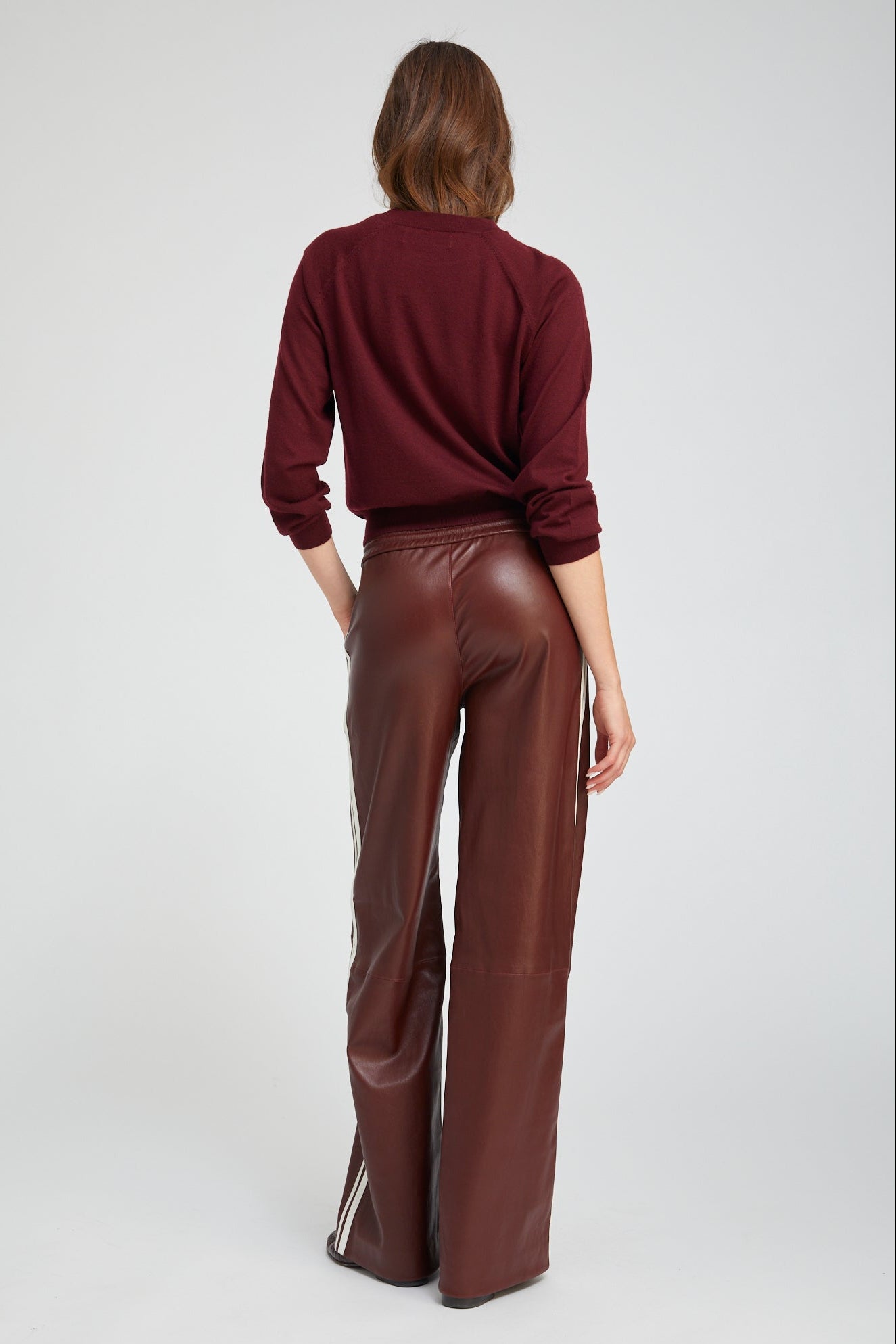 Wine Cashmere Raglan Sweater