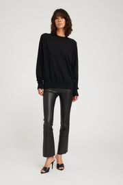 Black Leather Ankle Flare