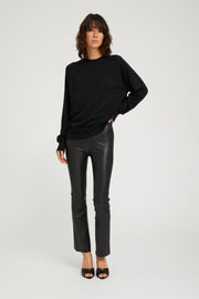 Black Leather Ankle Flare