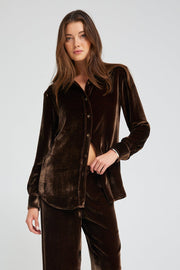 Velvet Silk Elise Button Down