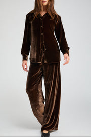 Silk Velvet Wide Leg Pants