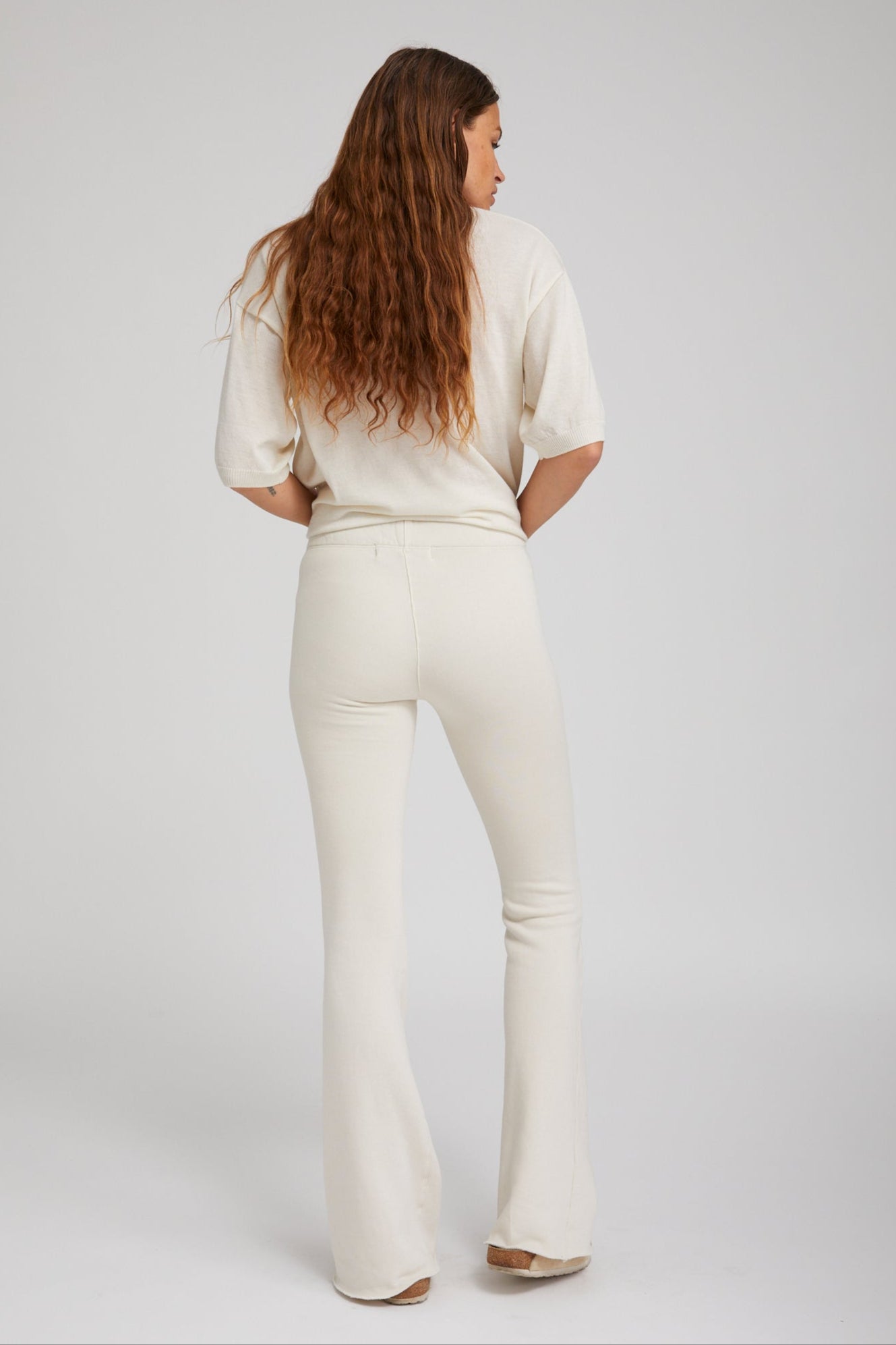 Vintage White Tri-Blend Micro Flare Pants