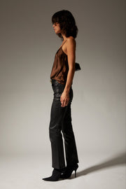 Brown Silk Spaghetti Strap Cami