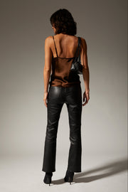 Brown Silk Spaghetti Strap Cami