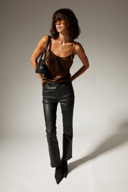 Brown Silk Spaghetti Strap Cami