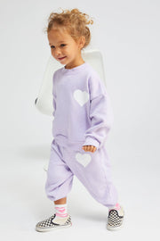 Kids Lavender Heart Sweatshirt