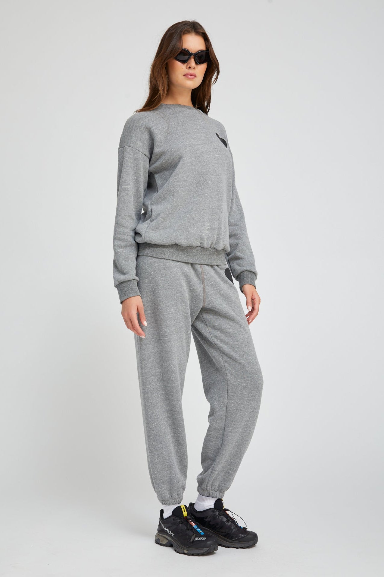 Heather Grey Heart Sweatpants