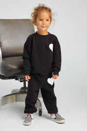 Kids Black Heart Sweatpants