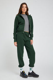 Shrunken Zip-Up Cotton Hoodie