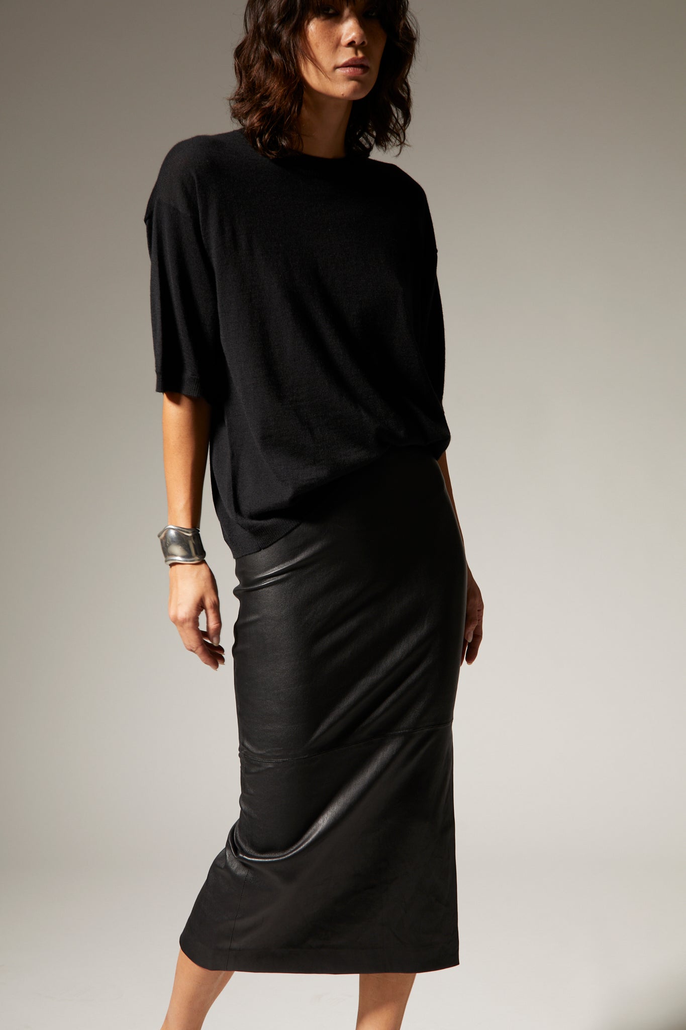 Black Cashmere Boxy Tee
