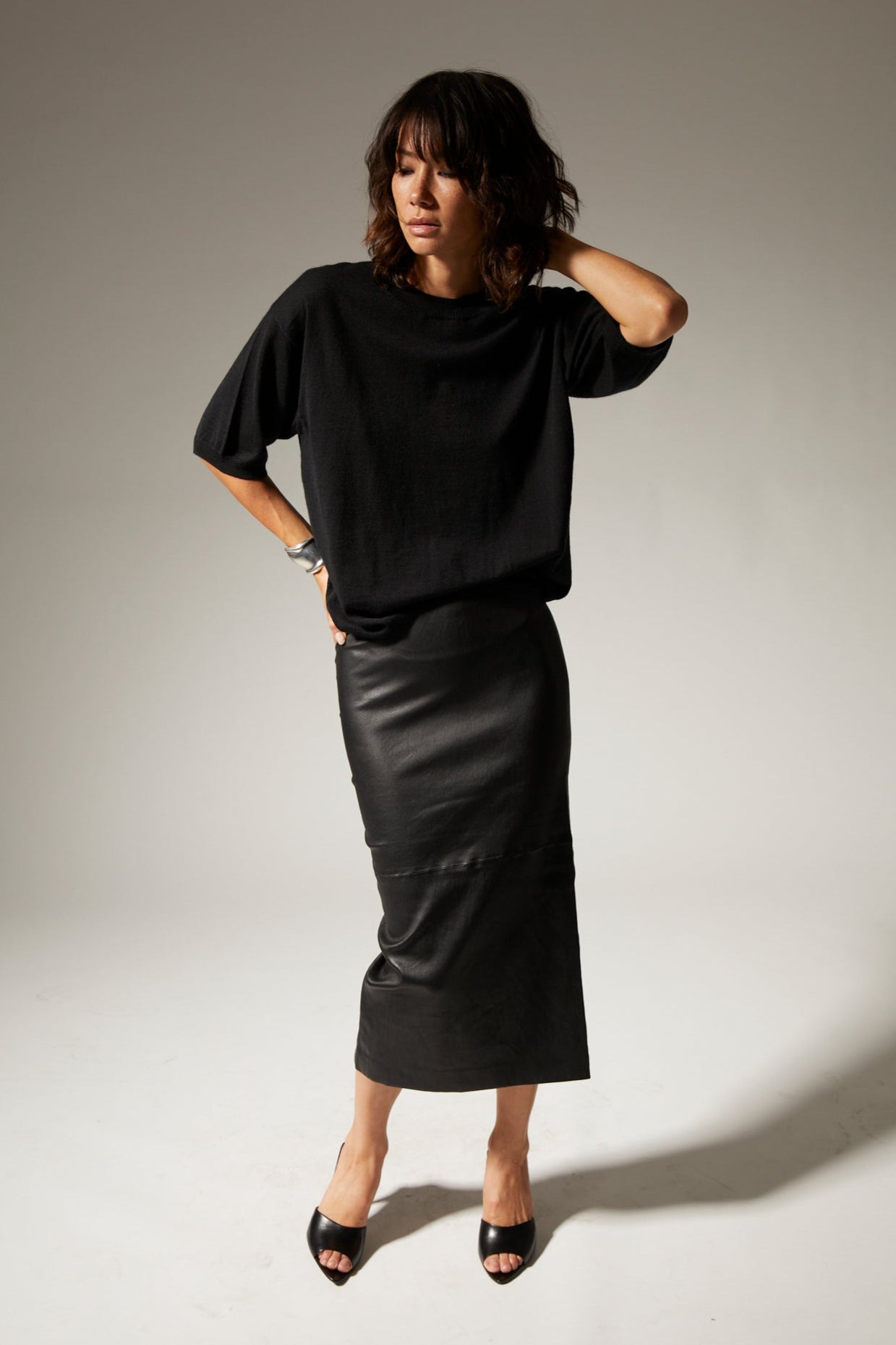 Black Cashmere Boxy Tee