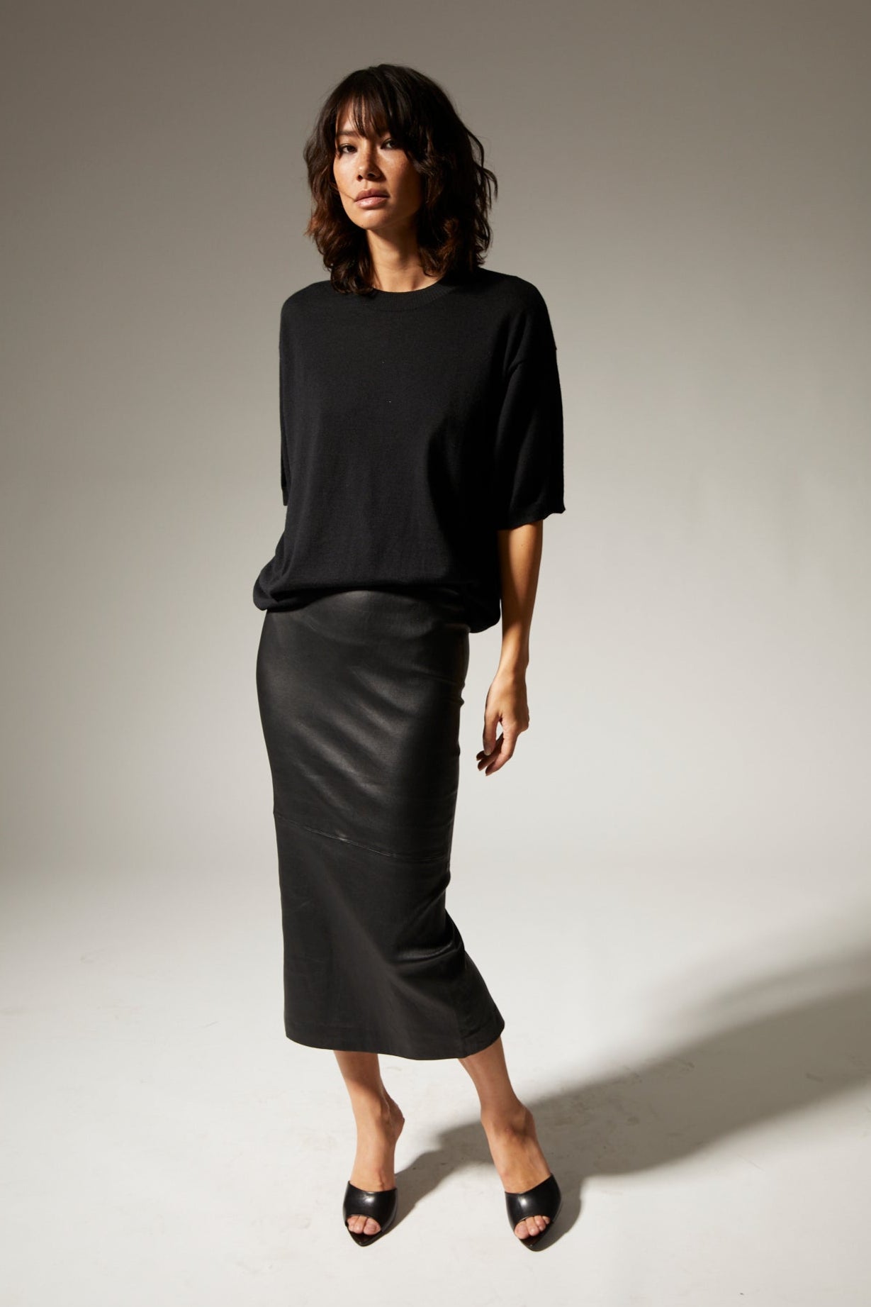 Black Cashmere Boxy Tee