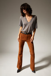 Grey Tissue Cashmere V-Neck Tee