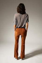 Grey Tissue Cashmere V-Neck Tee