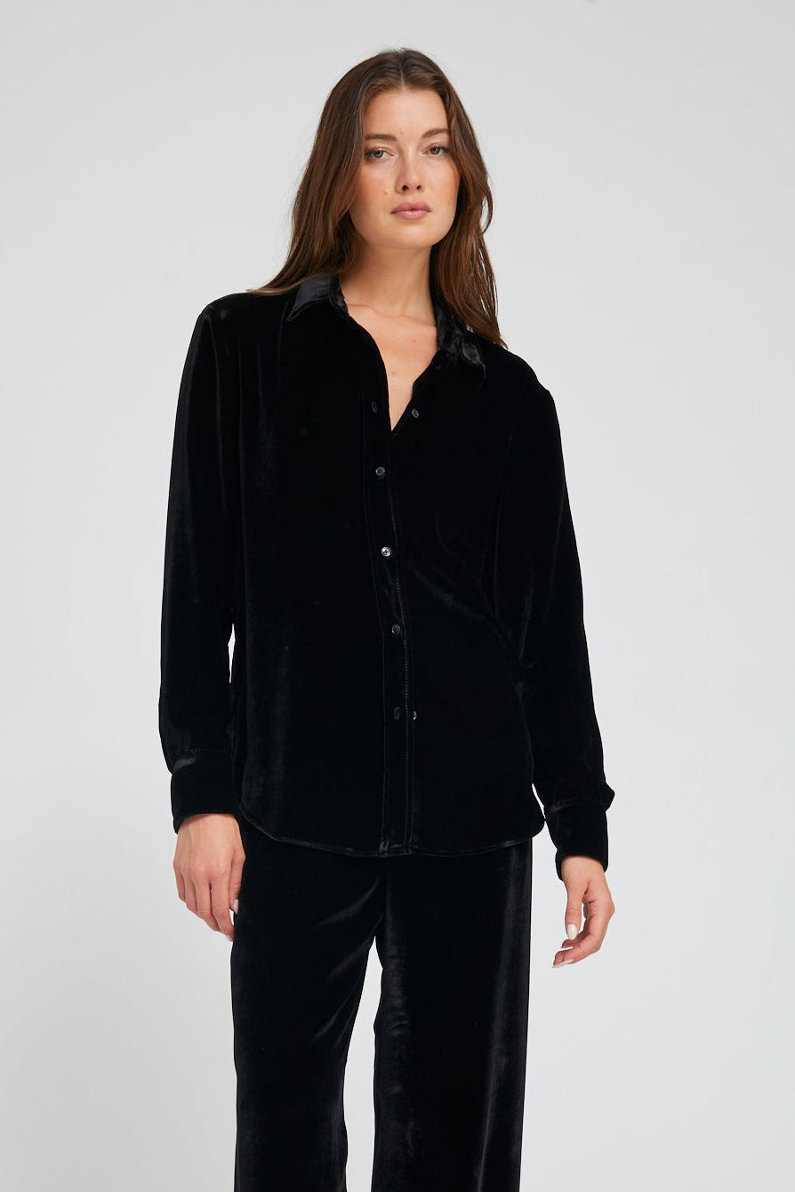 Velvet Silk Elise Button Down