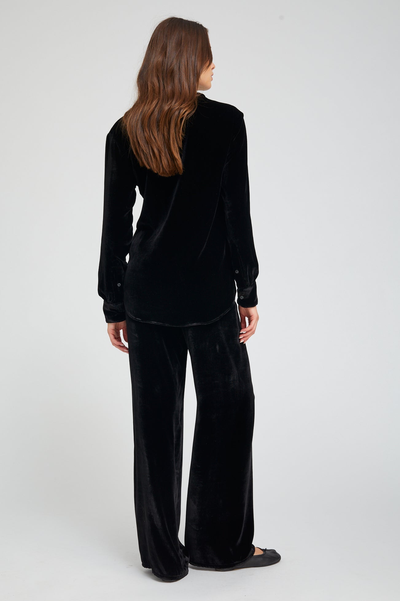 Black Silk Wide Leg Easy Pants