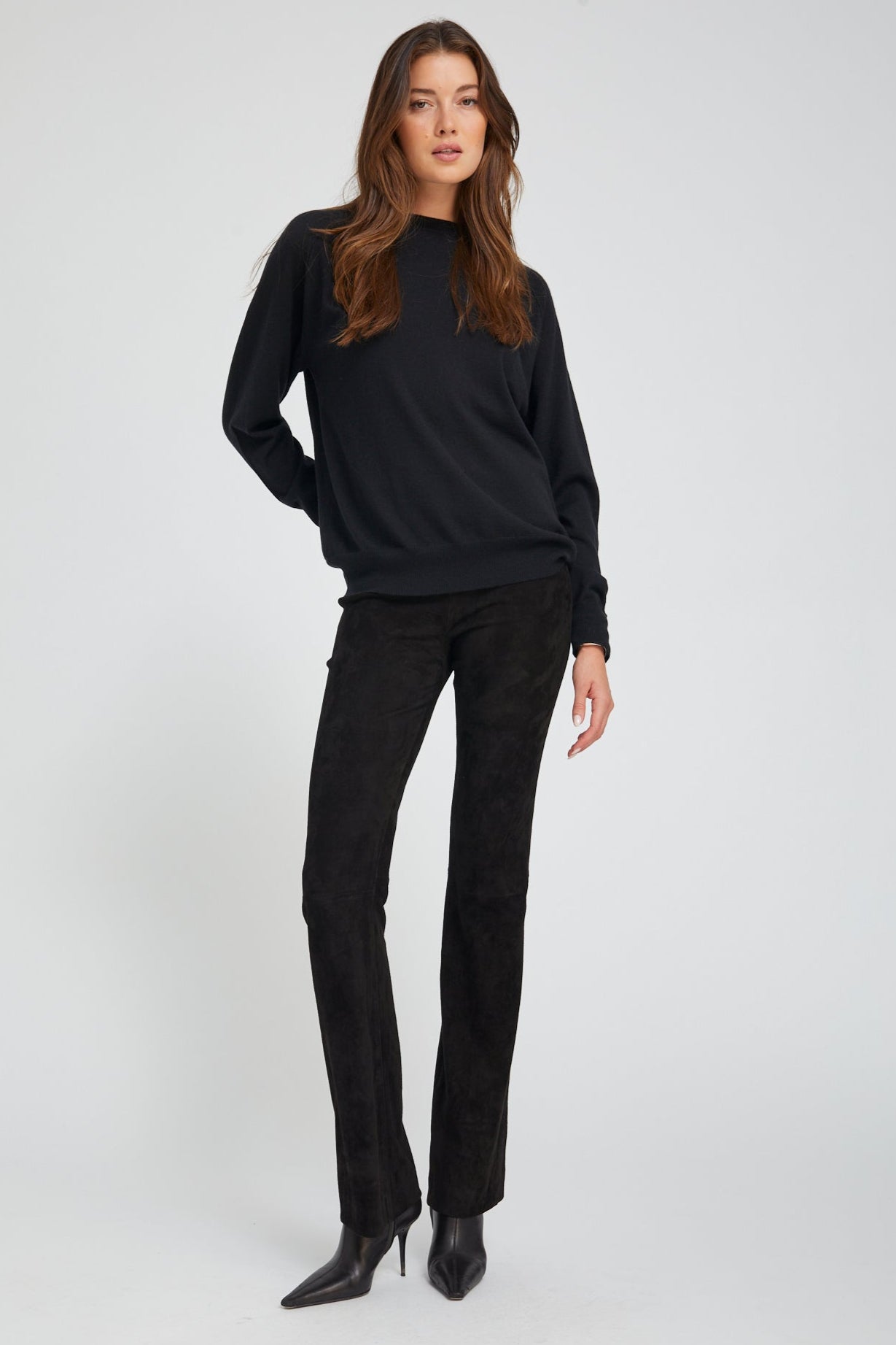 Black Suede Micro Flare