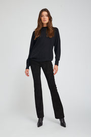 Black Suede Micro Flare