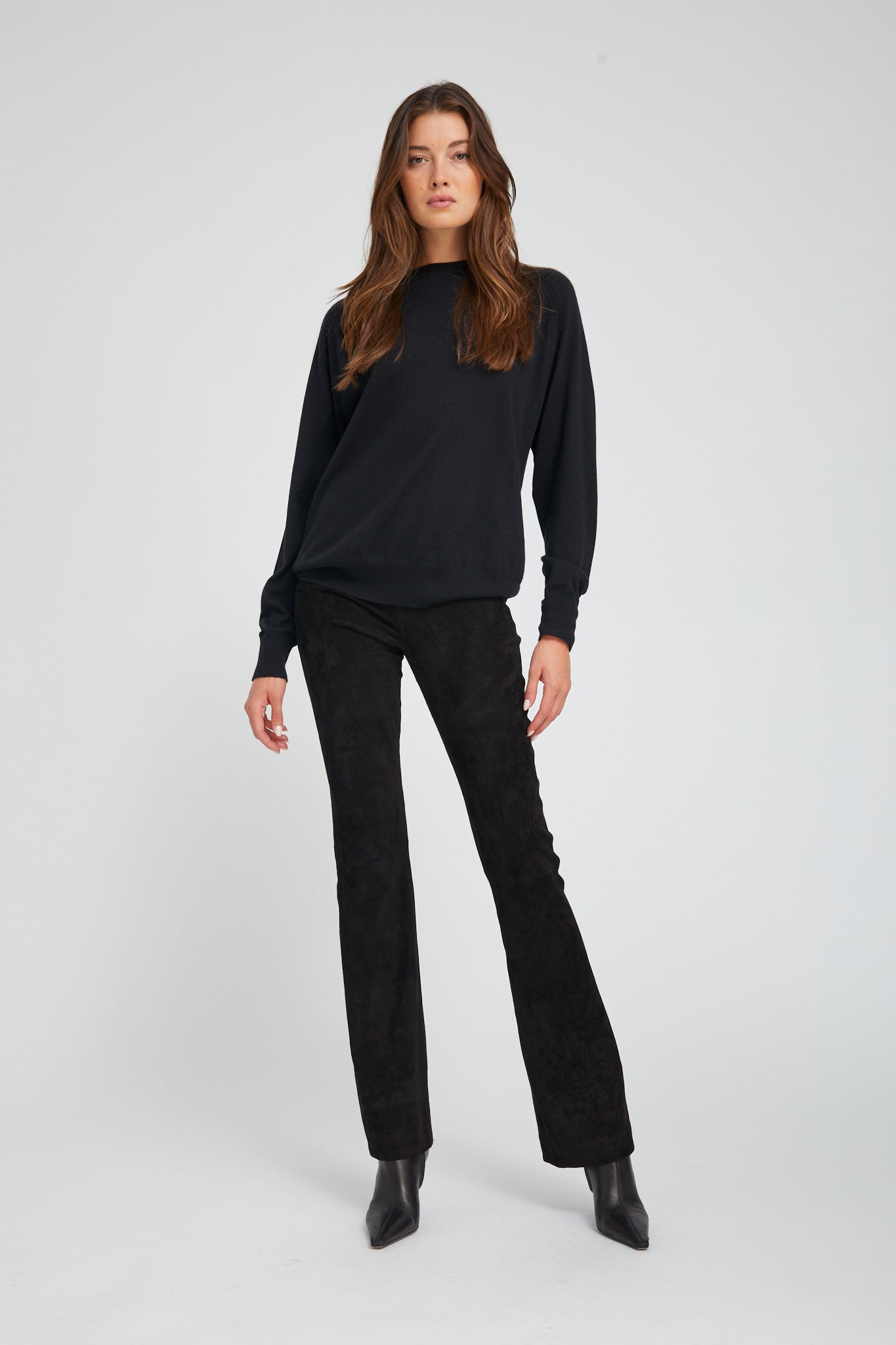 Black Suede Micro Flare
