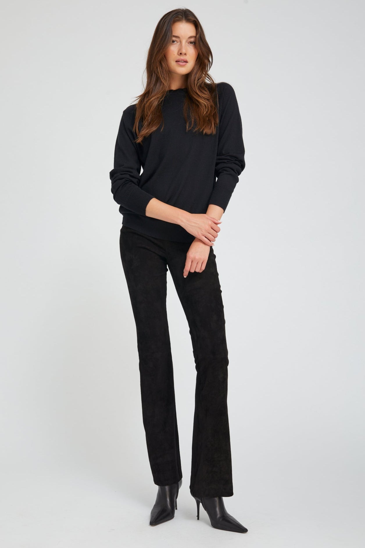 Black Suede Micro Flare