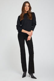 Black Suede Micro Flare