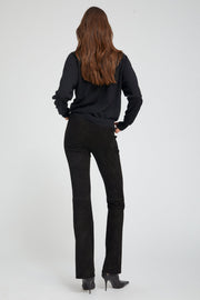 Black Suede Micro Flare