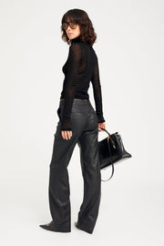 Black Leather Classic Trousers