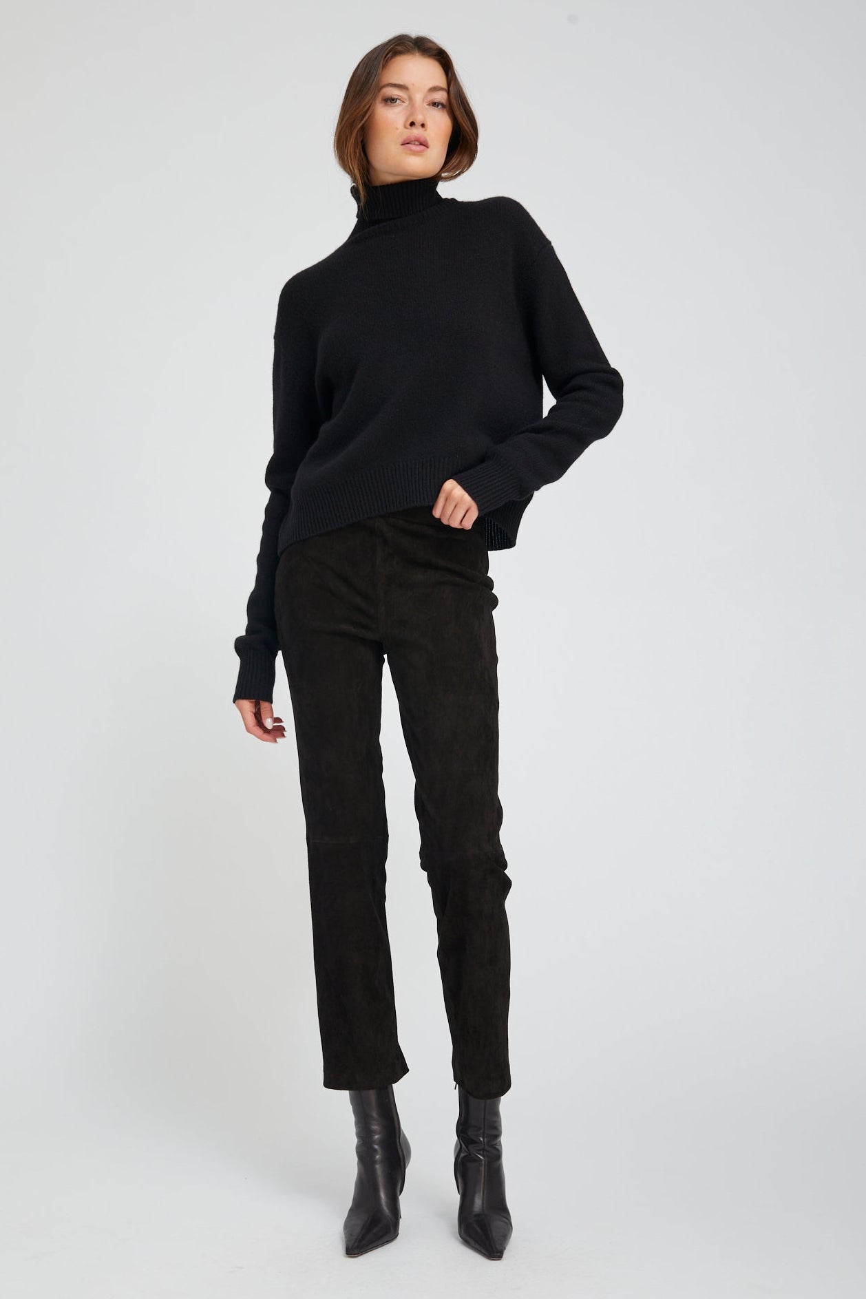 Black Suede Sophia Pull On