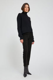 Black Suede Sophia Pull On