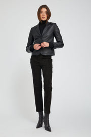 Black Leather Claire Blazer