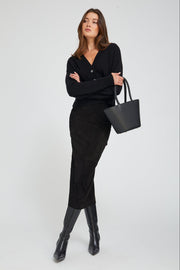 Black Suede Tube Skirt