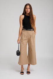 Sand Twill Culotte Trousers