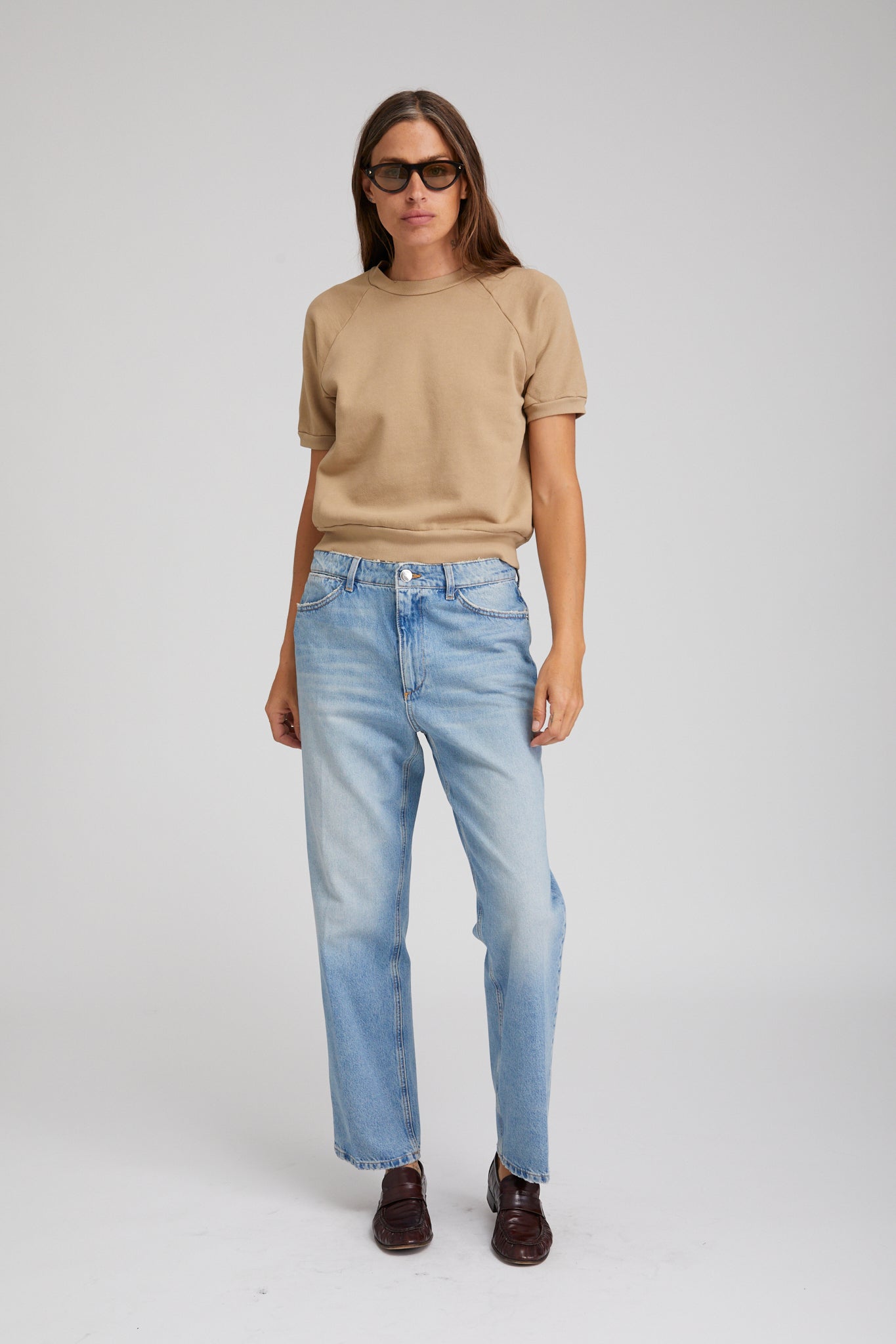 Khaki Cotton Raglan Sweatshirt Tee