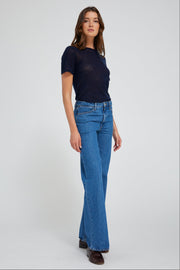 Navy Tissue Cashmere Classic Tee