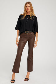 5 Pocket Leather Ankle Flare