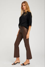 5 Pocket Leather Ankle Flare